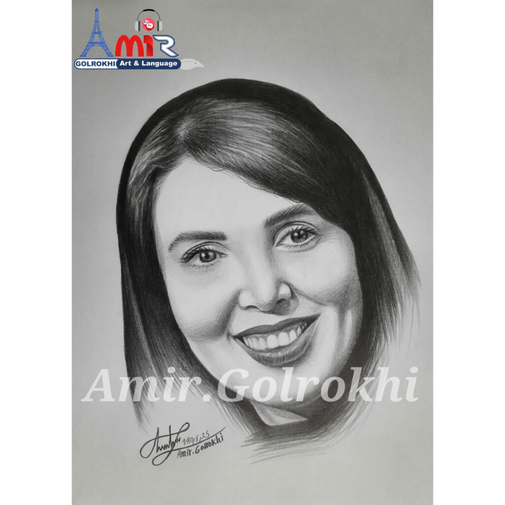 طراحی چهره لیلا بلوکات توسط استاد امیر گلرخی